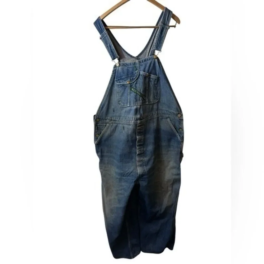 KEY vintage bibs denim jeans overalls